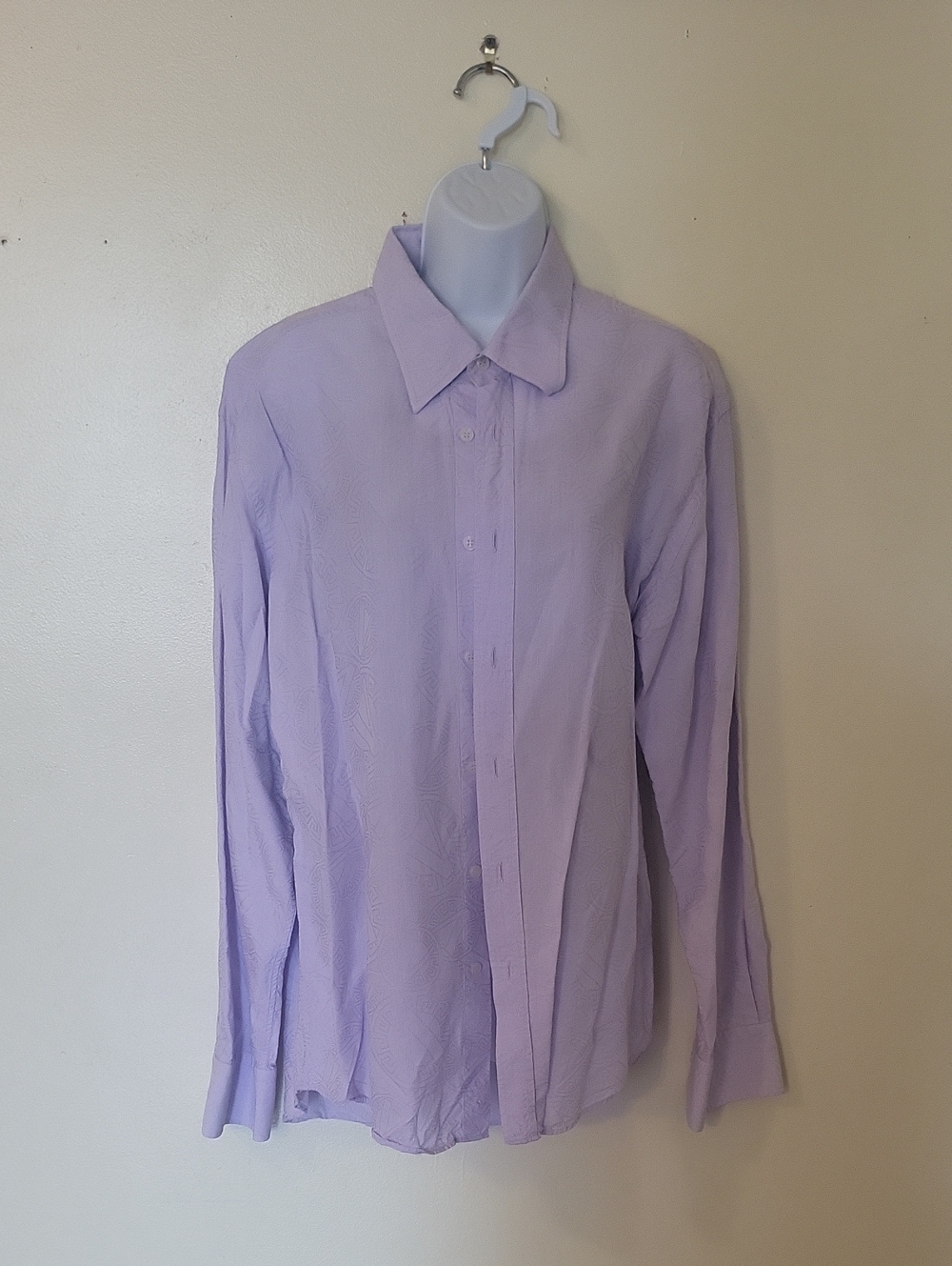 Versace Lavender Button-Up Dress Shirt - Long Sleeve